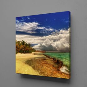Technopa Deniz Kenarı 25x25 cm Kanvas Tablo