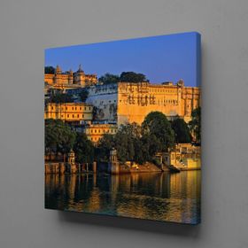 Technopa Deniz Kenarı Şehir 30x30 cm Kanvas Tablo