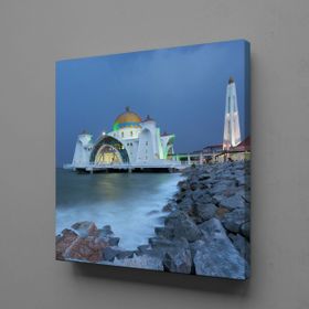 Technopa Deniz Kenarında Cami 110x110 cm Kanvas Tablo