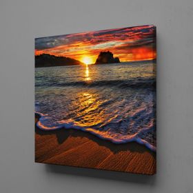 Technopa Deniz Kum Güneş 110x110 cm Kanvas Tablo