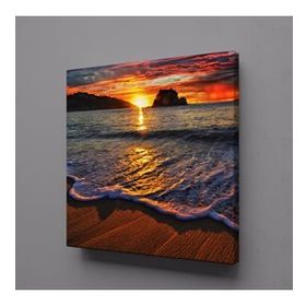 Technopa Deniz Kum Güneş 30x30 cm Kanvas Tablo