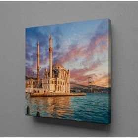 Technopa Deniz Manzaralı Cami 25x25 cm Kanvas Tablo