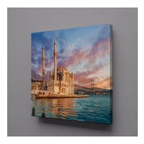 Technopa Deniz Manzaralı Cami 25x25 cm Kanvas Tablo