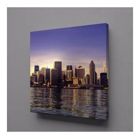 Technopa Deniz Manzaralı Şehir 25x25 cm Kanvas Tablo
