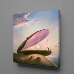 Technopa Deniz Yıldızı ve Deniz Kabuğu 120x40 cm Kanvas Tablo