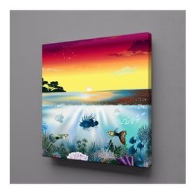 Technopa Denizde Renkli Balıklar 100x100 cm Kanvas Tablo