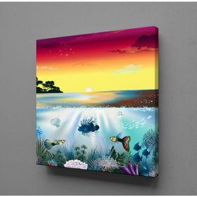 Technopa Denizde Renkli Balıklar 50x50 cm Kanvas Tablo