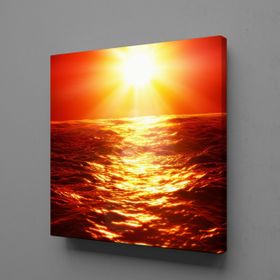 Technopa Denizi Yakan Güneş 30x30 cm Kanvas Tablo