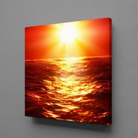 Technopa Denizi Yakan Güneş 40x40 cm Kanvas Tablo