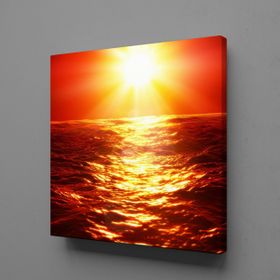 Technopa Denizi Yakan Güneş 80x80 cm Kanvas Tablo
