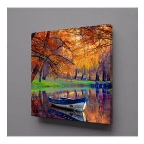 Technopa Deredeki Kayık 60x60 cm Kanvas Tablo