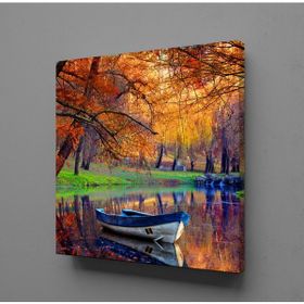 Technopa Deredeki Kayık 80x80 cm Kanvas Tablo