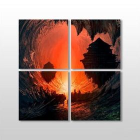 Technopa Dijital Dünya 140x140 cm Kanvas Tablo