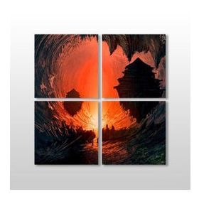 Technopa Dijital Dünya 140x140 cm Kanvas Tablo