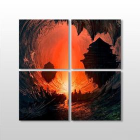 Technopa Dijital Dünya 140x140 cm Kanvas Tablo