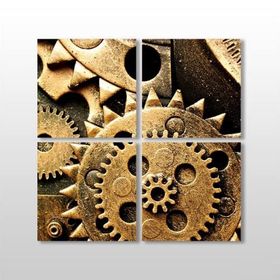 Technopa Dişli Çark 150x150 cm Kanvas Tablo