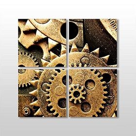 Technopa Dişli Çark 70x70 cm Kanvas Tablo