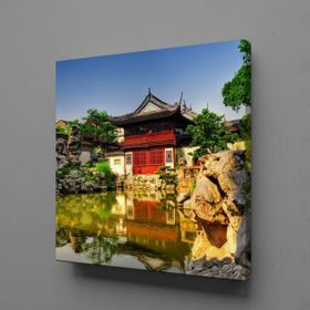 Technopa Doğadaki Ev 110x110 cm Kanvas Tablo