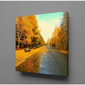 Technopa Dökülen Yapraklar 100x100 cm Kanvas Tablo