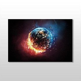 Technopa Dünya Ateş ve Su 120x80 cm Kanvas Tablo