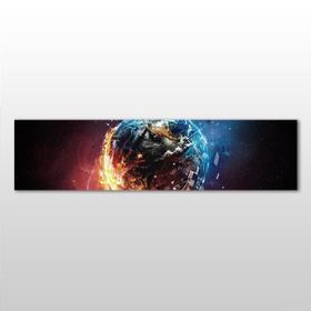 Technopa Dünya Ateş ve Su 240x80 cm Kanvas Tablo