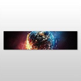 Technopa Dünya Ateş ve Su 270x90 cm Kanvas Tablo