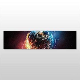 Technopa Dünya Ateş ve Su 90x30 cm Kanvas Tablo