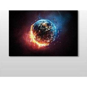 Technopa Dünya Ateş ve Su 90x60 cm Kanvas Tablo