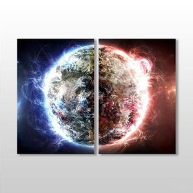 Technopa Dünya Işık Süzmesi 40x30 cm Kanvas Tablo