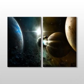 Technopa Dünya ve Gezegenler 80x70 cm Kanvas Tablo