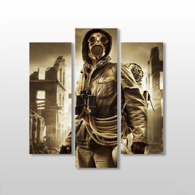 Technopa Gaz Maskeli Adam 138x150 cm Kanvas Tablo