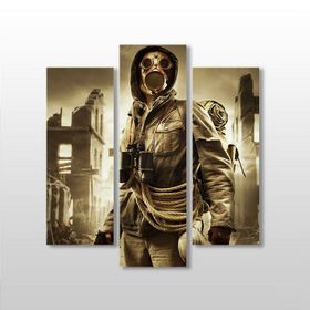 Technopa Gaz Maskeli Adam 75x80 cm Kanvas Tablo