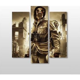Technopa Gaz Maskeli Adam 84x90 cm Kanvas Tablo