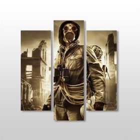 Technopa Gaz Maskeli Adam 84x90 cm Kanvas Tablo