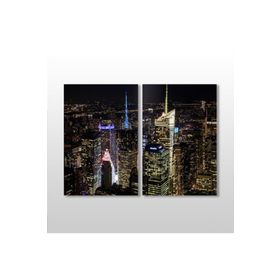 Technopa Gece Şehir Manzarası 80x70 cm Kanvas Tablo