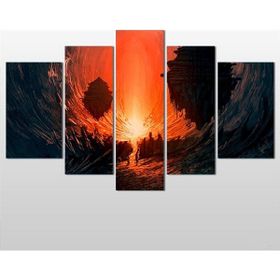 Technopa Girdap Kızıl 190x110 cm Kanvas Tablo
