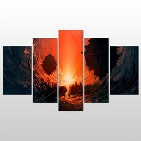 Technopa Girdap Kızıl 190x110 cm Kanvas Tablo