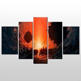 Technopa Girdap Kızıl 245x140 cm Kanvas Tablo