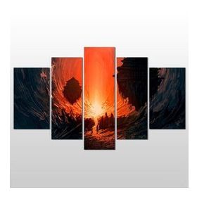 Technopa Girdap Kızıl 260x150 cm Kanvas Tablo