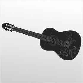 Technopa Gitar 60 cm Folyo Duvar Stickerı