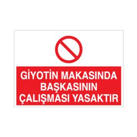 Technopa Giyotin Makasında Başkasının Çalışması Yasaktır Uyarı Levhası