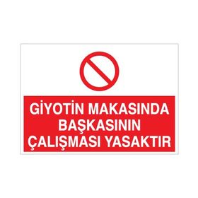 Technopa Giyotin Makasında Başkasının Çalışması Yasaktır Uyarı Levhası