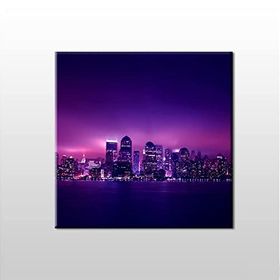 Technopa Gökyüzü Mor 140x140 cm Kanvas Tablo