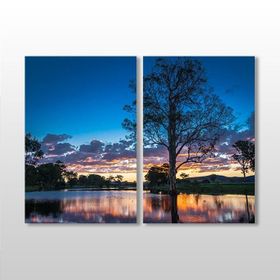 Technopa Göl Manzara 90x80 cm Kanvas Tablo