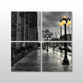 Technopa Gold Sokak Lambaları 60x60 cm Kanvas Tablo