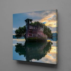 Technopa Göldeki Orman 140x140 cm Kanvas Tablo