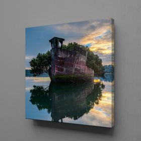 Technopa Göldeki Orman 50x50 cm Kanvas Tablo