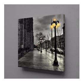 Technopa Gri Newyork Sokağı Gökyüzü 80x80 cm Kanvas Tablo