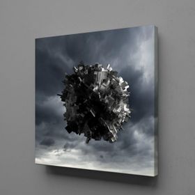 Technopa Gri Siyah 30x30 cm Kanvas Tablo