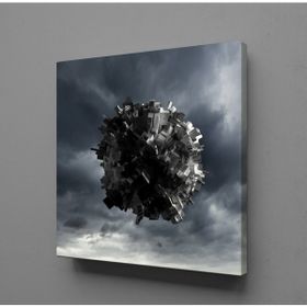 Technopa Gri Siyah 40x40 cm Kanvas Tablo